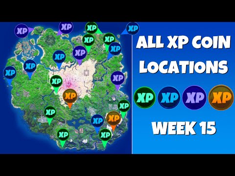 All 20 XP Coins Locations in Fortnite Season 5 Chapter 2 Week 15! (Green, Blue, Purple, and Gold)