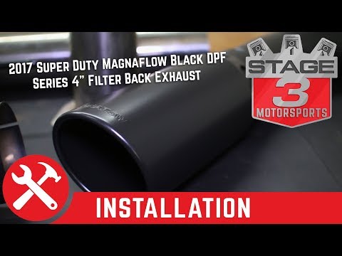 2017 F250 F350 Magnaflow Black 4" Filter Back Single Exit Exhaust System Install