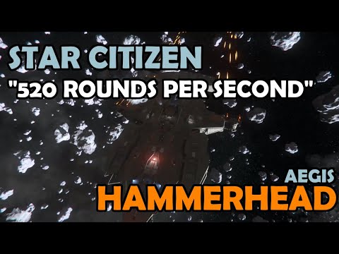 (new review available)  520 ROUNDS PER SECOND | Aegis Hammerhead Ship Tour and Review | Star Citizen