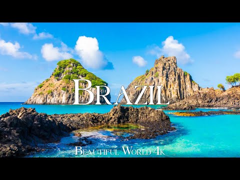FLYING OVER BRAZIL (4K UHD) - Relaxing Music Along With Beautiful Nature - 4K Video Ultra HD