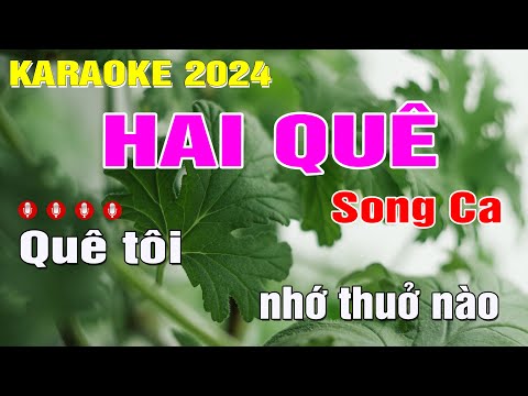 Hai Quê Karaoke Song Ca (D#m) Nhạc Sống | Trung Hiếu