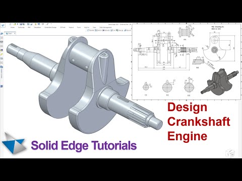 Solid Edge Tutorials #54 |  Design Crankshaft Engine - 3D Modeling Practice Exercise For Beginer