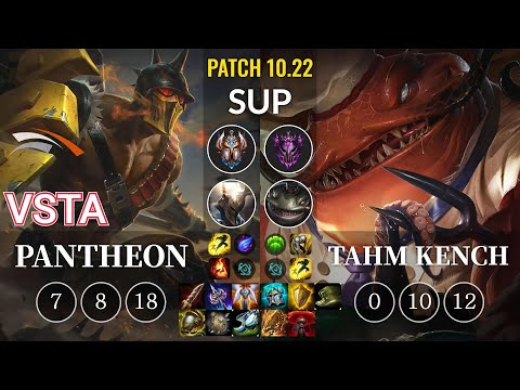 HLE Vsta Pantheon vs Tahm Kench Sup - KR Patch 10.22