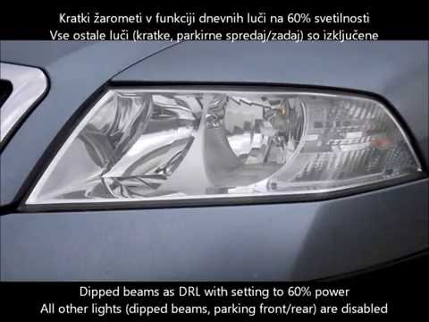 Skoda Octavia II - use of dipped beams as DRL - uporaba kratkih luči v funkciji dnevnih luči