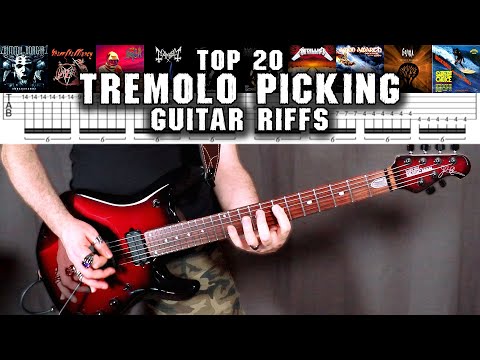 Top 20 TREMOLO PICKING Riffs To Improve Your Right Hand | With Tabs