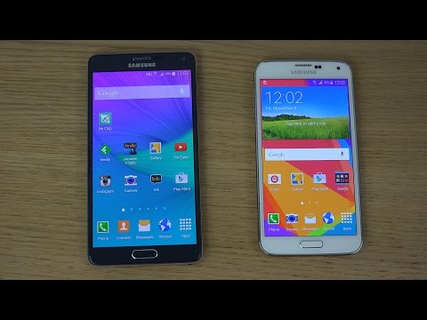Samsung Galaxy S5 Android 5.0 Lollipop vs. Samsung Galaxy Note 4 4.4 KitKat - Which Is Faster? (4K)
