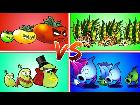 Ultomato Vs Tiger Grass Vs Shadow Peashooter Vs Laser Bean - Who Will Be The Winner?PvZ 2