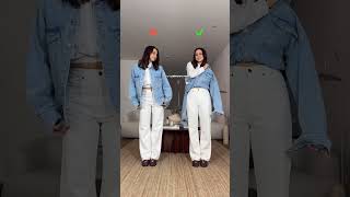 How to crop a denim jacket? 👀🤍 YAY or NAY? Try this chic style trick today ✨ #timelessfashion