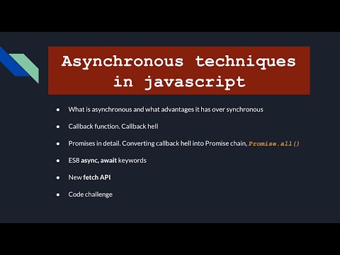 Learn Asynchronous techniques in Javascript | asynchronous javascript ...