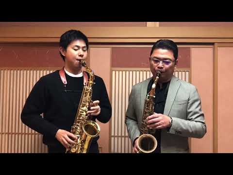 #福井県警察音楽隊　吉田隊員　お父さんとサックスを練習🎷