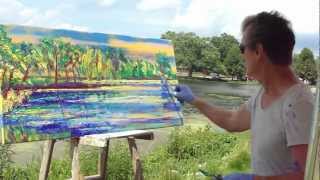 preview picture of video 'Artist Derek Hambly Painting at Lake Leota, Evansville, Wisconsin'