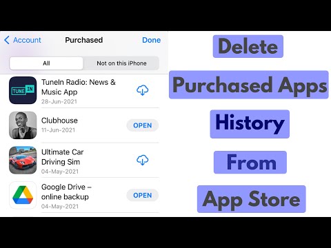 Part of a video titled How to delete / clear purchase history on iphone app store - YouTube