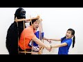 Jannie and Alex Pretend Play Fun Halloween Costume Dress Up Pranks