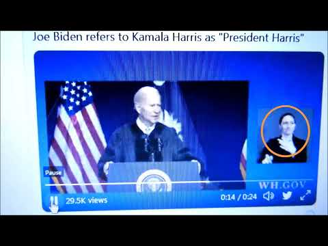 Watch the sign language interpreter's face after Uncle Joe gaffs again!