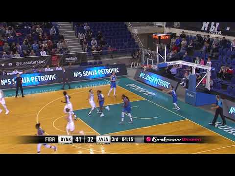 13.02.2019 Sonja Petrovic 3 pointers in Dynamo Kursk vs Perfumerias Avenida