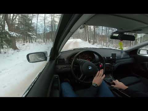 BMW E46 snow drift compact wintercar / POV  snow drift 318i 105kw