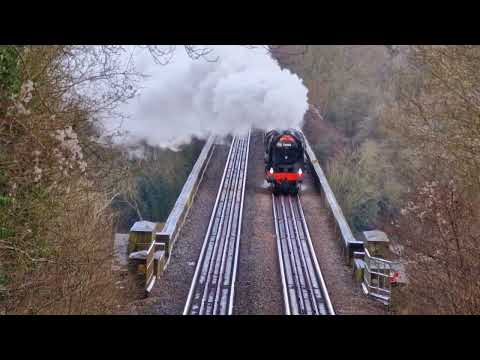 70000 'BRITANNIA' Thundering over Traphont Cefn Mawr Viaduct 27/01/2023