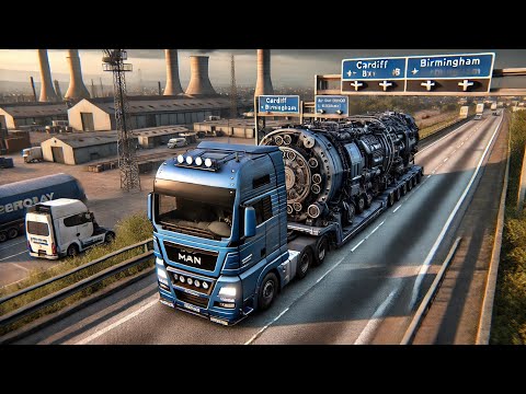 Boiler Part Delivery 🔩 45t | Cardiff to Birmingham | MAN TGX GX 8×4 | ETS2 | RETROPLAY |1080p 60FPS