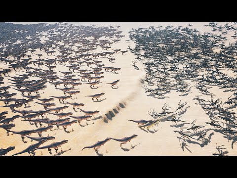 Can 1000 Dragons Stand Against 20,000 T-rex ? | Ultimate Epic Battle Simulator | UEBS