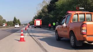 Anadolu Otoyolu’nda zincirleme kaza, bir araç şarampole uçtu: 3 yaralı