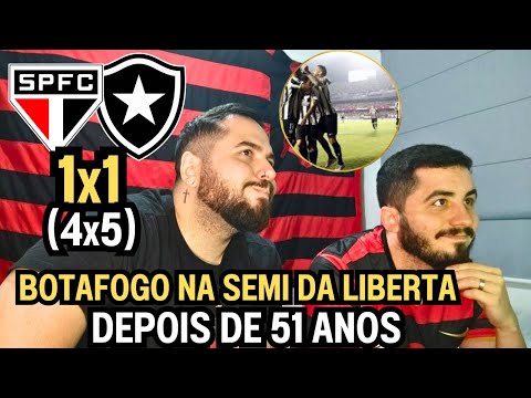 REACT MELHORES MOMENTOS SÃO PAULO 1(4)X(5) 1 BOTAFOGO - FOGO NA SEMI FINAL DA LIBERTADORES