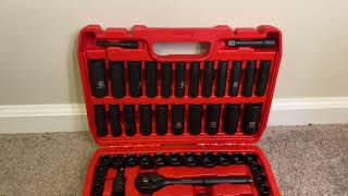 LLNDEI 3/8”Drive Impact Socket Set,Standard SAE(5/16 to 3/4-Inch) Metric Size(8-22mm), 95 Piece set