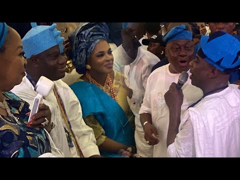Moment K1 De Ultimate Confirms Ooni Of Ife As Head Of Yoruba Kings At Governor Adeleke Son's Wedding