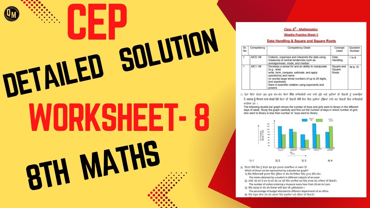 Class 8th  Math | 8TH  Worksheet Solution CEP  | 2024 Competency Enhancement Plan| NAS |PSEB