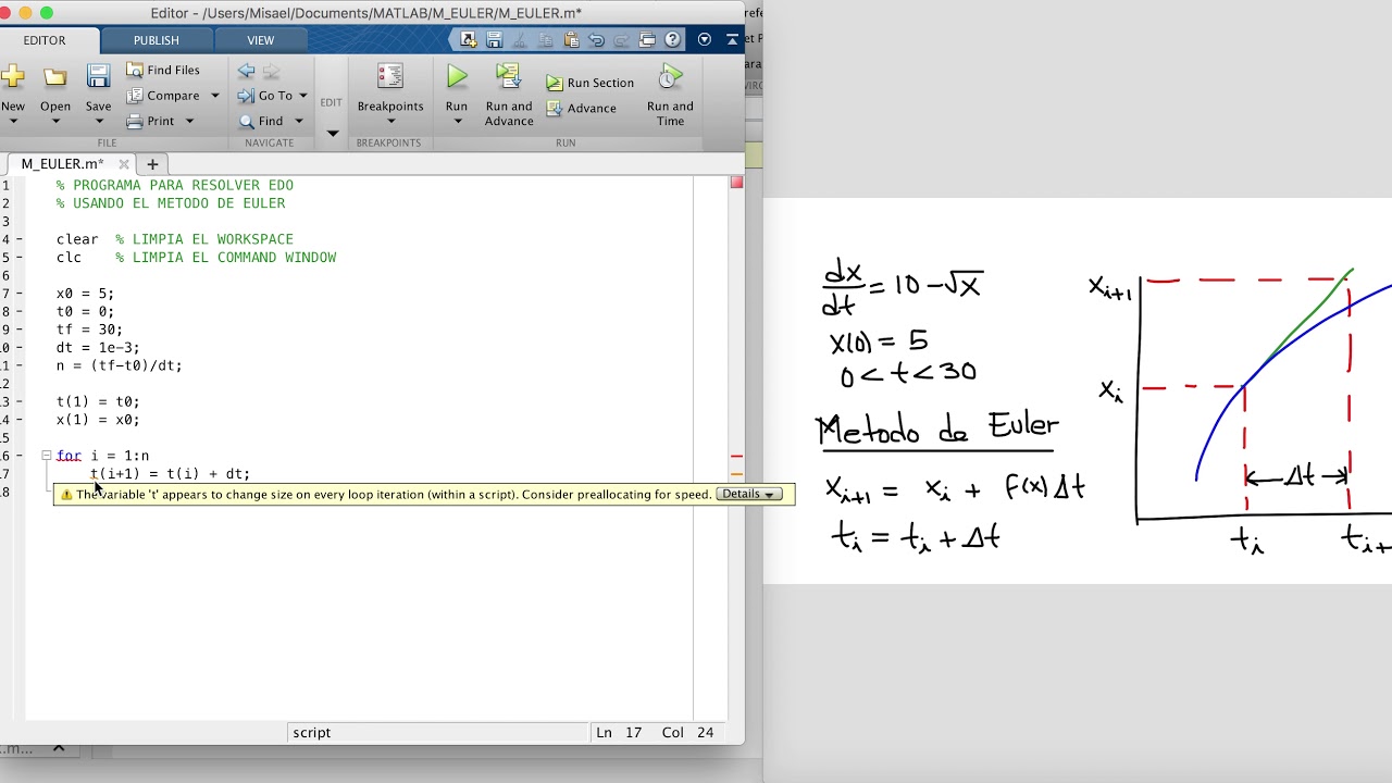 Método de Euler Usando MatLab