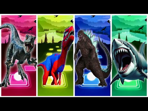 Megalodon VS Spiderman Trix VS Jurassic World VS Godzilla #300 #coffindance #tileshop