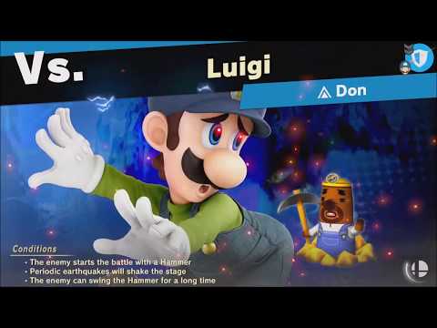 Super Smash Bros Ultimate vs Luigi (Unlocks: Don) World of Light - Adventure Mode