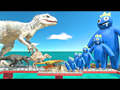 Dinosaurs Bridge Challenge | Blue Team vs Indominus Rex - Animal Revolt Battle Simulator