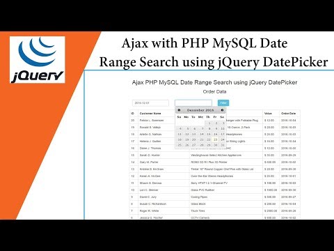 Ajax with PHP MySQL Date Range Search using jQuery DatePicker 