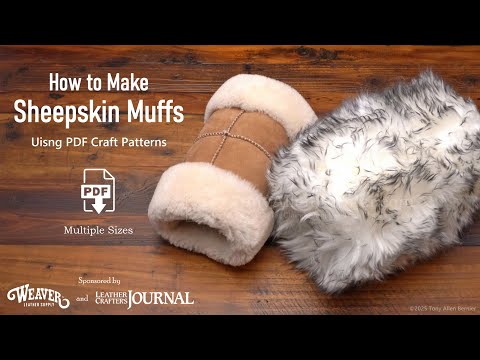 Wie man Schaffell-Muffs mit Bastelmustern herstellt, DIY-Schaffell-Muff-Lederhandwerksmuster und ...