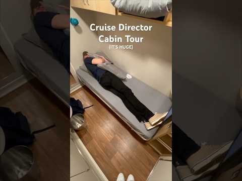 Cruise Directors get HUGE cabins compared to crew. Here's the 4 most common cabins, small to large!