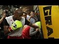 Mayweather vs. Maidana: Mayweather full mitt & bag workout video