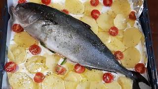 Stefano Vergari, Ricciola al forno con patate e Pachino.