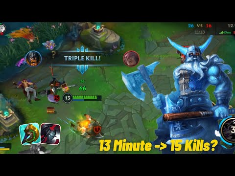 WILD RIFT - NEW BUILD OLAF JUNGLE SUPER STRONG | 새로운 빌드 올라프는 솔로와 전투에서 매우 강합니다.