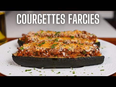 COURGETTES FARCIES ET GRATINÉES AU PARMESAN