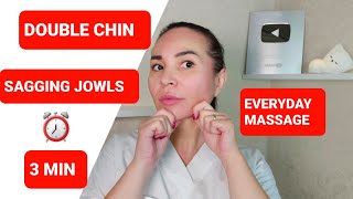 3 MIN massage to reduce DOUBLE CHIN, SAGGING JOWLS AND IMPROVE OVAL OF THE FACE