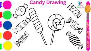 How to Draw Little Candies with step by step | Easy Candy Drawing for beginners