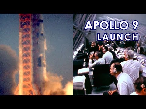 APOLLO 9 Launch (1969/03/03) [HD source]