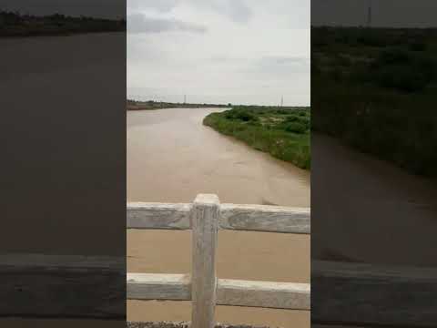 Nari River @ Nari bank Sibi, Flooding @22k Cusecs 22Aug24, Monsoon Rain, Irrigation Dept Balochistan