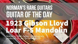 Video thumbnail for Guitar of the Day: 1923 Gibson Lloyd Loar F-5 Mandolin | Norman's Rare Guitars by Normans Rare Guitars