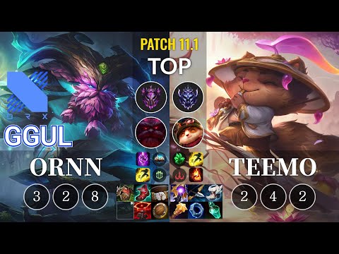 DRX.A Ggul Ornn vs Teemo Top - KR Patch 11.1