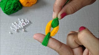 It's so Beautiful & Amazing Hand Embroidery Flower design idea. Super Hand Embroidery Flower design