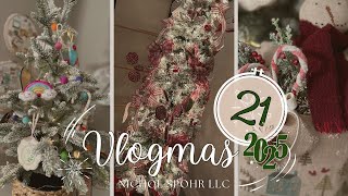 Vlogmas Day 21 | Cross-Stitch Finishing Ideas, Bedroom & Craft Room Christmas Trees
