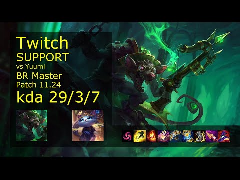 Twitch Support vs Yuumi - BR 29/3/7 Patch 11.24 Gameplay
