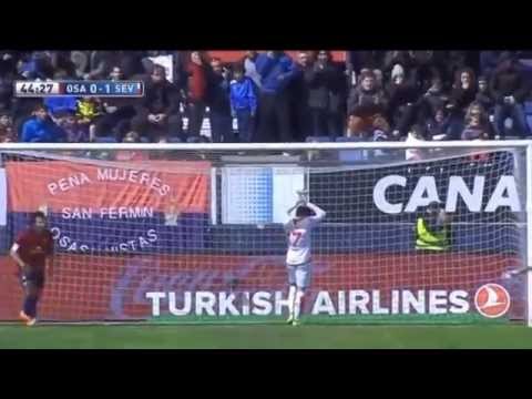 Osasuna - Sevilla fc (1-2) fallo de Jairo sin portero