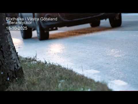 Blixthalka i Västra Götaland – flera olyckor